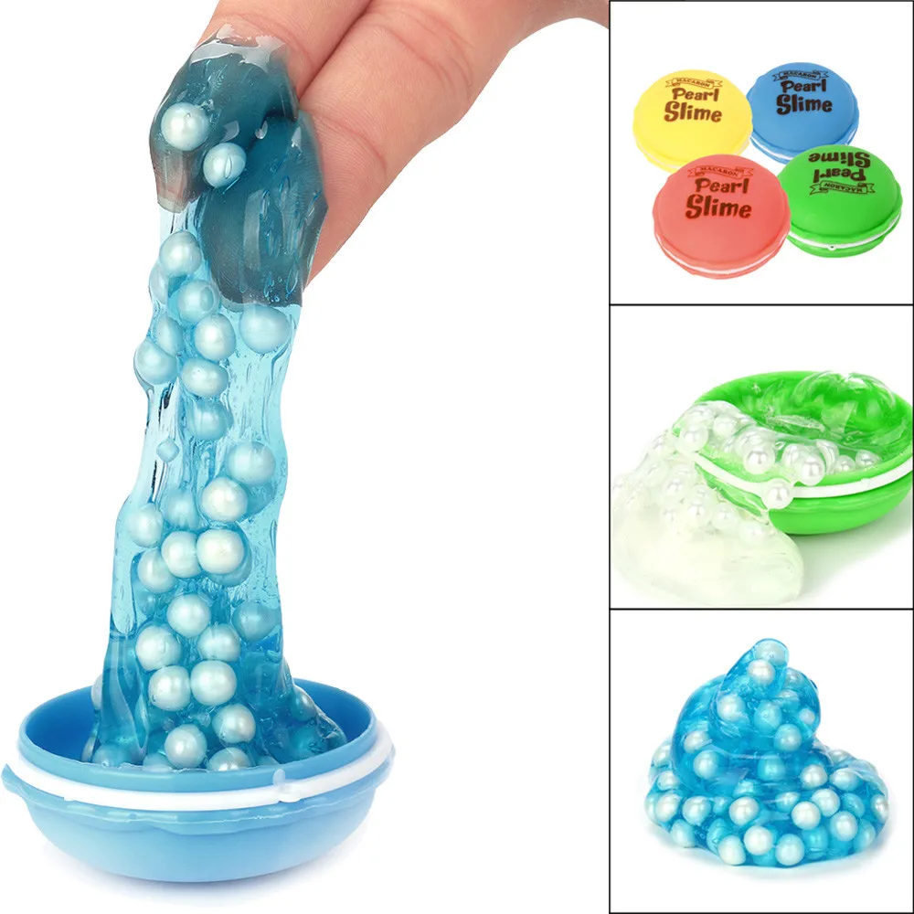 

2018 Squish Fruits Slime Fluffy Foam Macaroon Soft Scented Crystal Magic Plasticine Slimes Stress Relief Sludge Light Mud FE02d