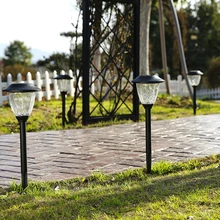 Светодиодный светильник из нержавеющей стали на солнечной батарее, светильник для садовой дорожки, водонепроницаемый светильник с трещинами