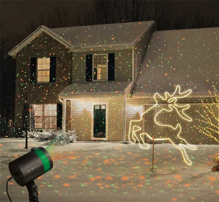Рождество красный зеленый праздник света лазерный проектор лампы Открытый светодио дный елка Light Xmas газон сад звездное небо Душ освещения