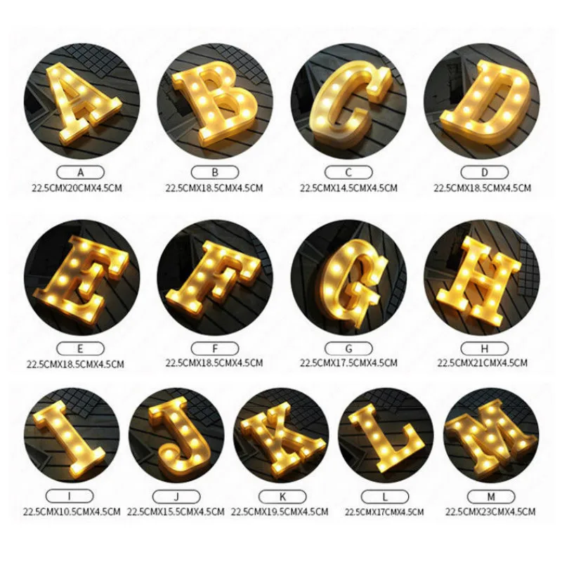  Fun White Plastic Alphabet LED Night Light Marquee Sign Alphabet Lights Lamp Home Club Outdoor Indo - 32890534873