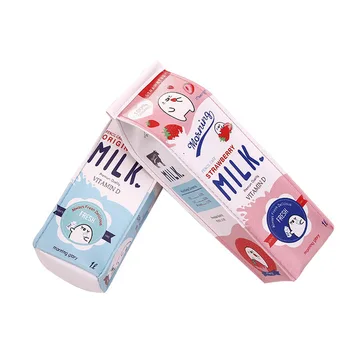 

1PCS New Cute Cartoon Morning Milk PU Leather School Pencil Case Stationery School Office Supply Escolar For Kid Pen Bag