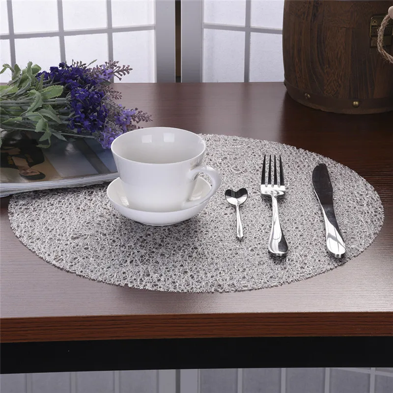 

Round Coasters EVA Transparent Crystal Dining Table Mat Non-slip Plate Placemat Insulation Pad 38cm