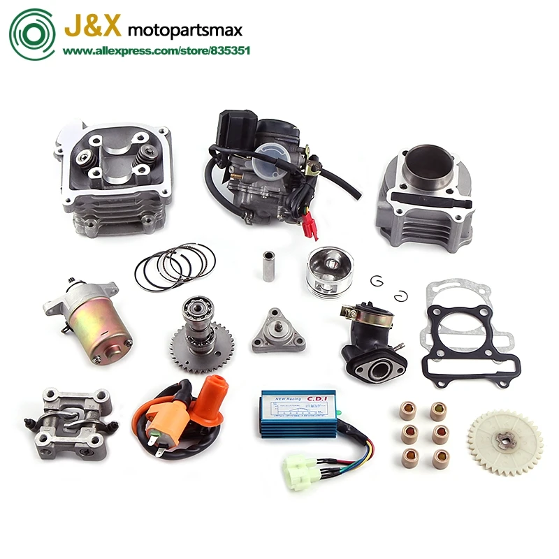 GY6 50/60/80cc upgrade GY6 100cc QMB139 4 STROKE bore 50MM CYLINDER KIT ...