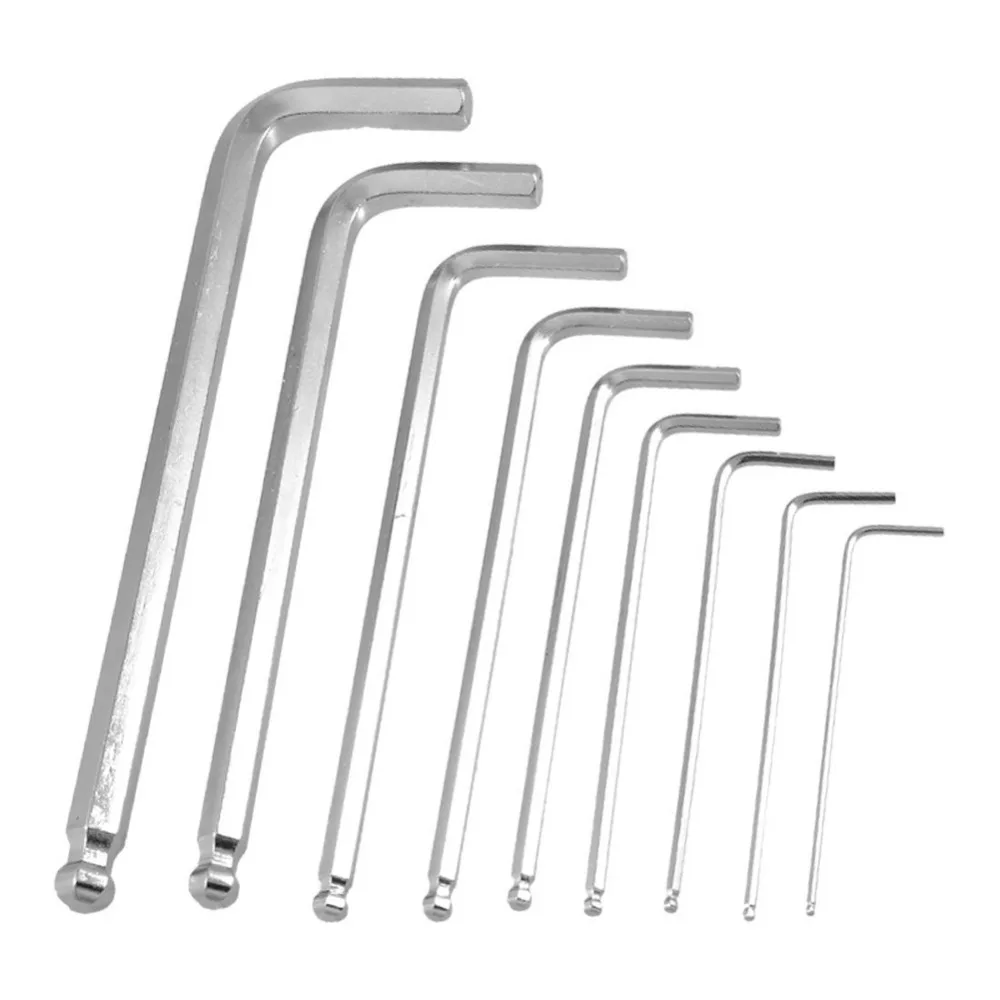 

9Pcs Stainless Metric Ball Ended Hex Key set + 2 component clip Hexagon L-Keys Wrench For Household Repair Bicycle Hand Tools