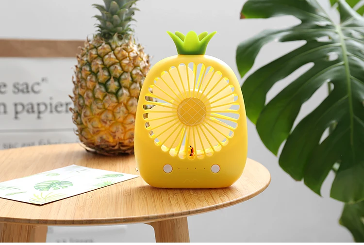 Новейший милый мини мультфильм ананас вентилятор 3 цвета USB Электрический мини Ручной портативный вентилятор для летнего подарка