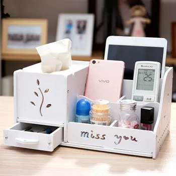 

Tissue box multi-function tray paper table desktop remote control storage box home napkin living room simple and lovely lo111242