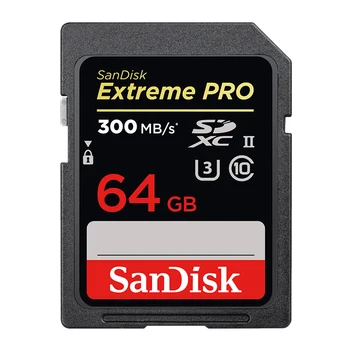 

100% Original SanDisk SD Card 128GB 64GB 32GB Up To 300M/s Class 10 U3 UHS-II Extreme Pro Memory Card For Camera