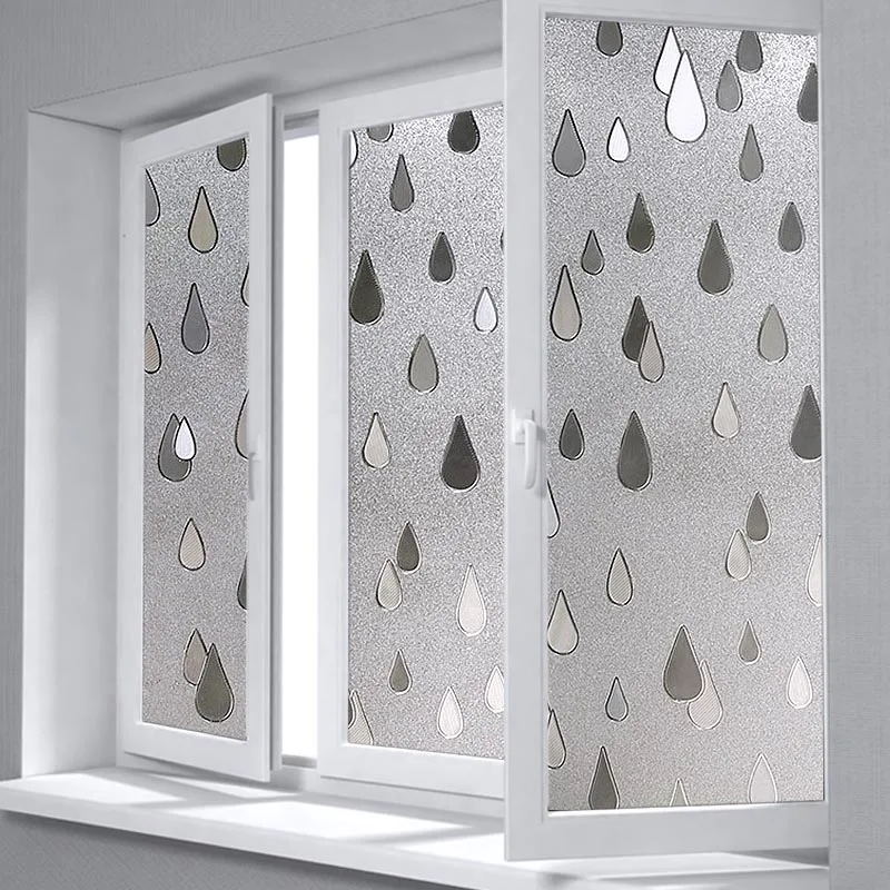 Buy Static Raindrop Glass Window Film Bathroom Balcony