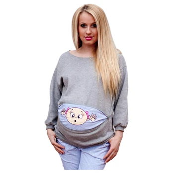 

New Long Sleeve Baby Girl Print Maternity Casual Pullovers Shirt For Pregnant Women Winter Autumn Maternity Hoodies