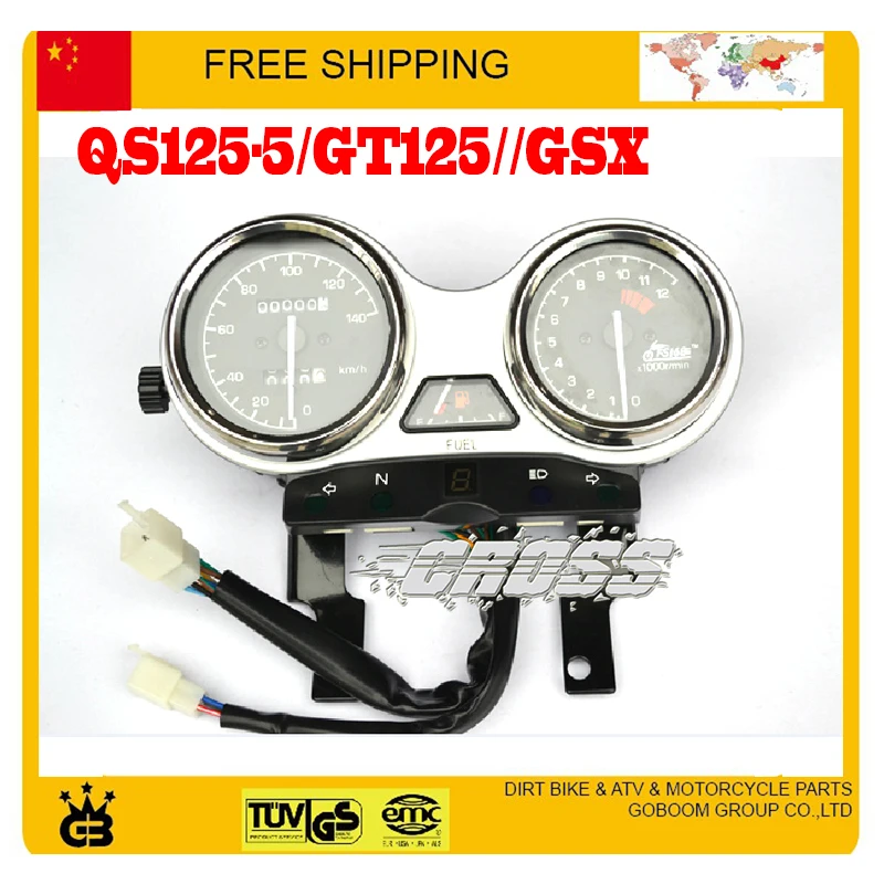 QS125-5/GT125/GSX 125CC Мотоцикл инструмент Спидометр Одометр в сборе аксессуары