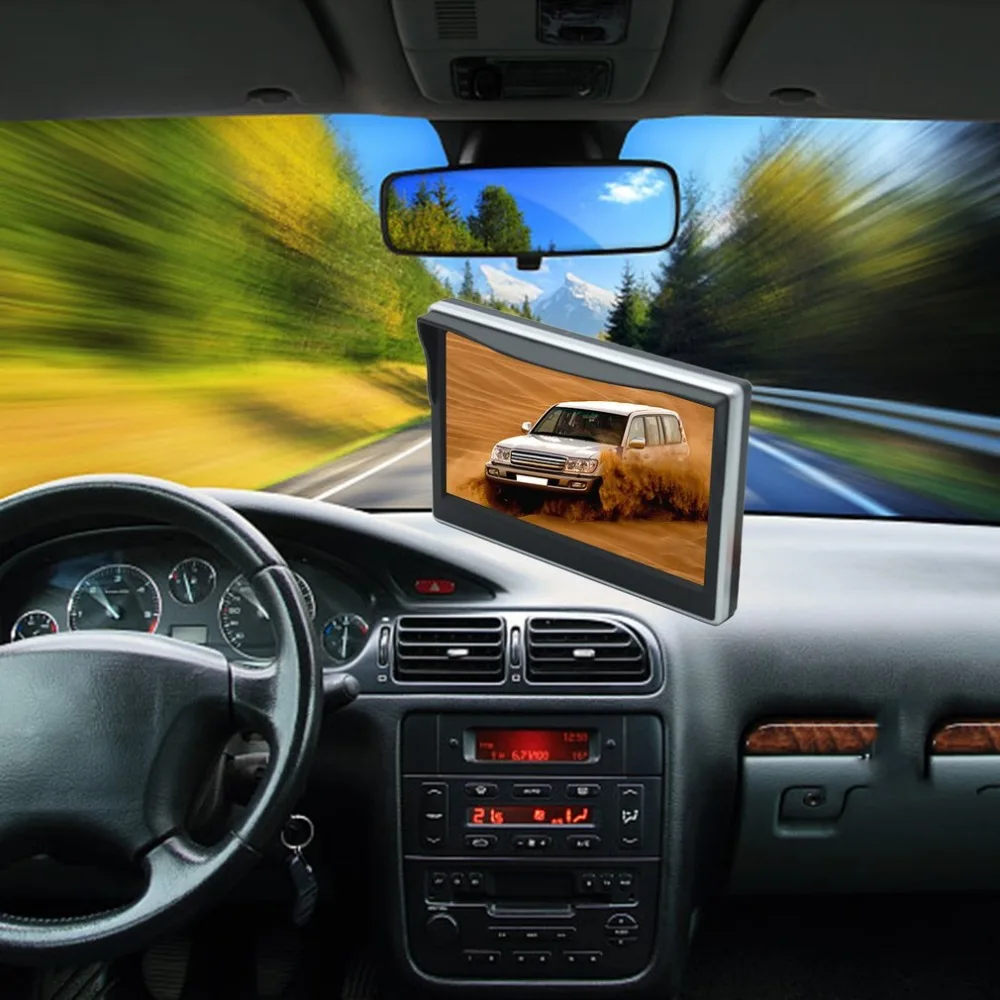  5 Inch TFT-LCD Car Display Digital HD Monitor Auto Parking Backup Reverse 2-Ch AV Input Wide Voltag