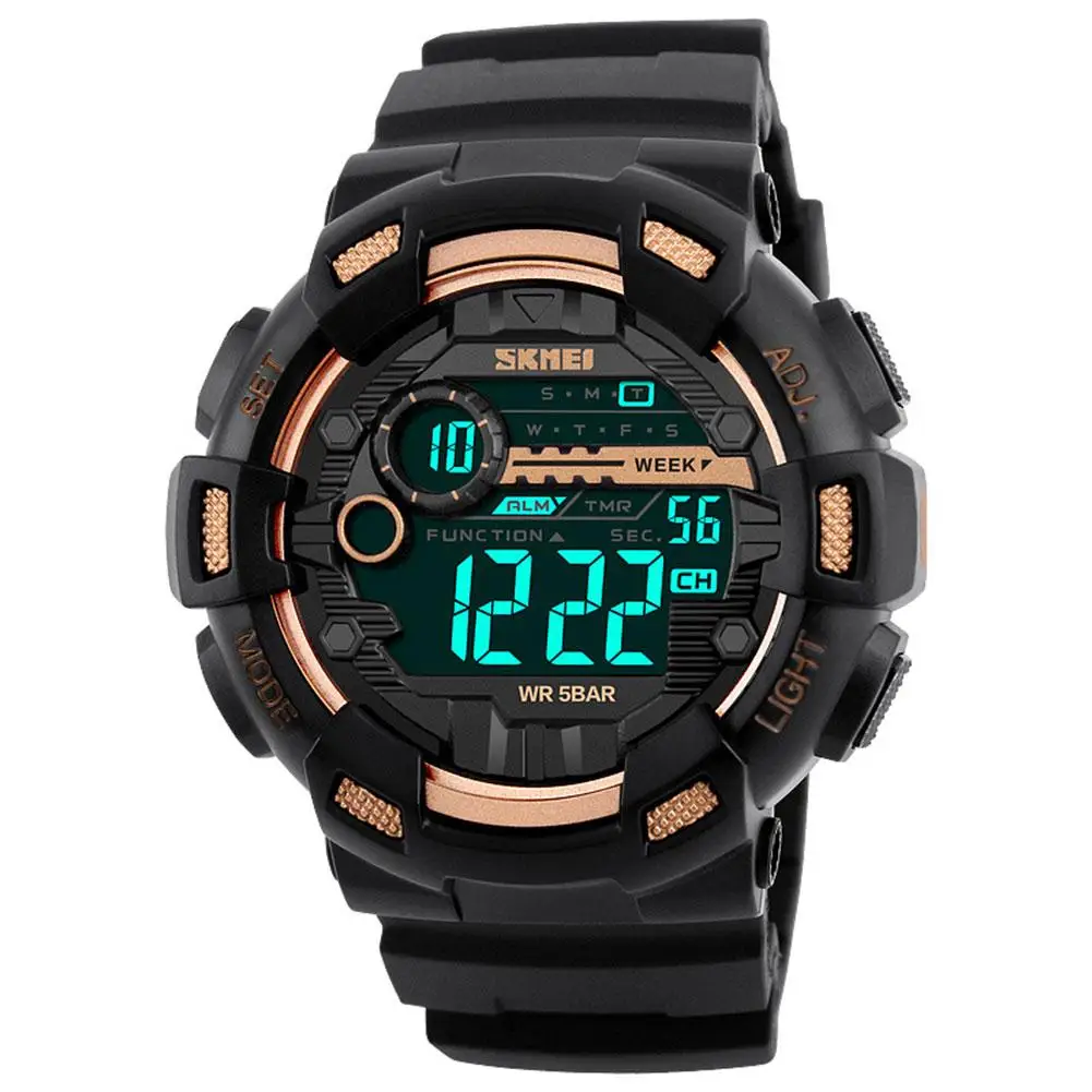 

Men Waterproof Digital Display Luminous Alarm Countdowm Sports Wrist Watch Fashion montre homme Military Electronics watch