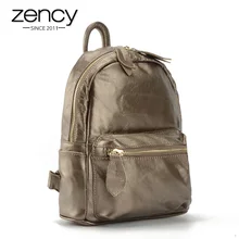 2017 Nuevo Diseñador de La Vendimia 100% Mochila de Cuero Genuino de Las Mujeres Femeninas Mochila Famosa Marca Mochila Damas Bolsa de Ordenador Portátil de Bolsillo