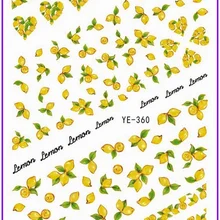 Переводная наклейка на ногти наклейки на ногти цветок кружева фрукты лимон, клубника буквы Алфавит YE360-365