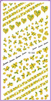 

WATER TRANSFER DECAL NAIL ART NAIL STICKER FLOWER LACE FRUIT LEMON STRAWBERRY LETTER ALPHABET YE360-365