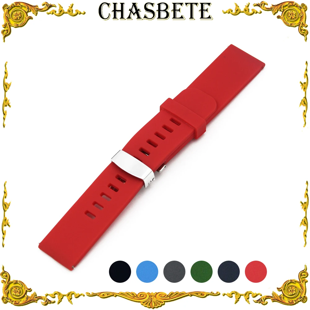 

18mm 20mm 22mm Silicone Rubber Watch Band for Cartier Quick Release Resin Strap Wrist Loop Belt Bracelet Black Blue Red Green