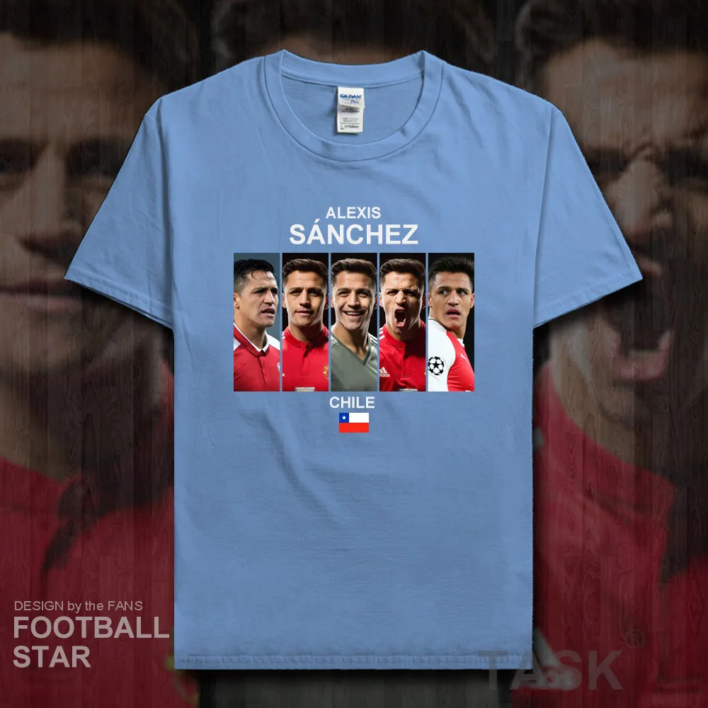 

Alexis Sanchez t shirt 2018 men jerseys Chile footballer star tshirt 100% cotton fitness t-shirts casual clothes summer tees 20