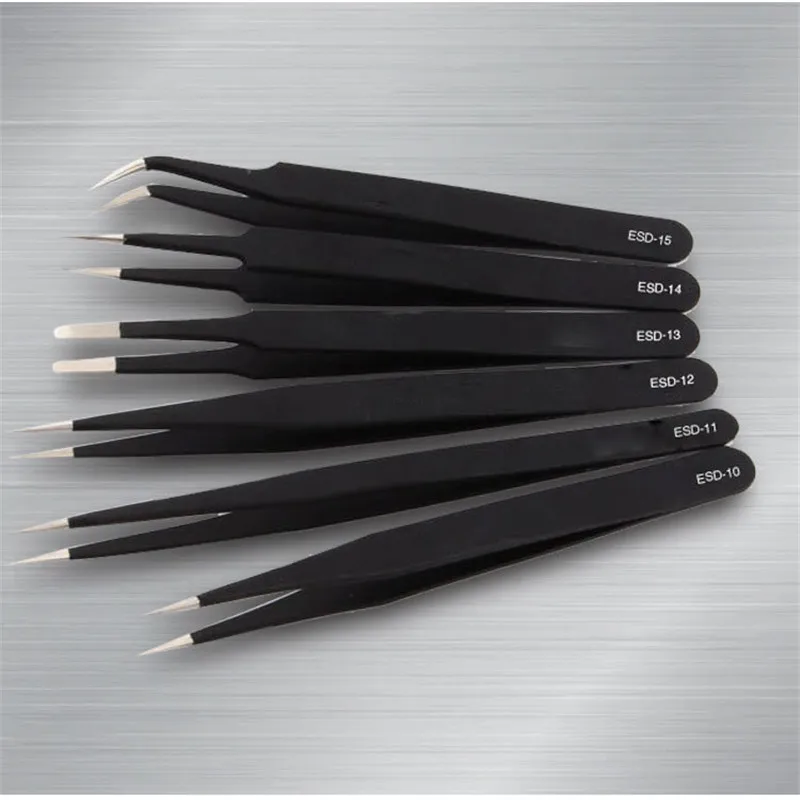

6 Pcs Precision Anti-static tweezers set Multifunctional tweezers Repair Tools
