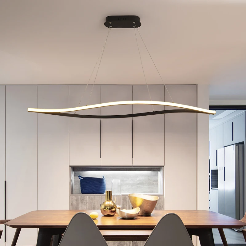  LICAN Leaf Shape Matte Black Hanging Pendant Lights For Dining Room Kitchen Room Home Deco White Fi - 33001489430