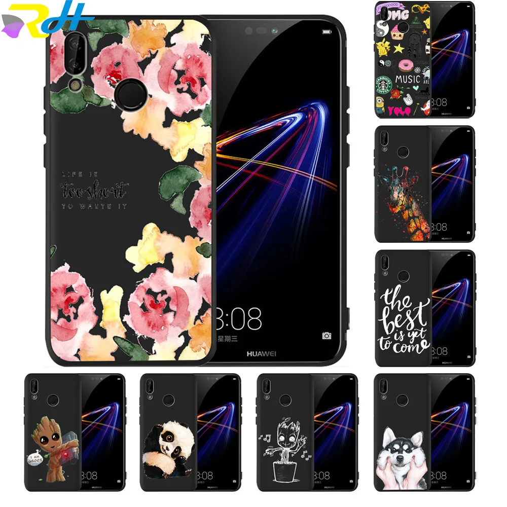 Черный ТПУ для Huawei Mate 20 Pro Чехол панда Хаски Маре 10 Lite умный чехол Etui