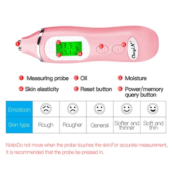 New LCD Digital Skin Moisture Meter Skin Care Tester Moisture Oil Content Analyzer Monitor Detector Face Care Tool Monitoring 36