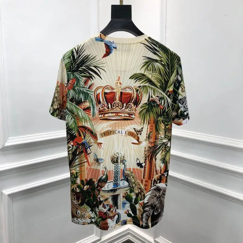 autumn 19fw new fashion tees crown print tee t shirt for men cotton famous brand clothing top retro