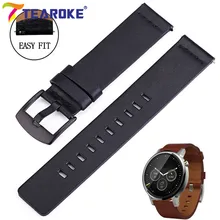 Кожаный ремешок для часов для samsung gear S2 S3 18 мм 20 мм 22 мм 24 мм черный сменный Браслет ремешок для Moto360 2nd Смарт-часы