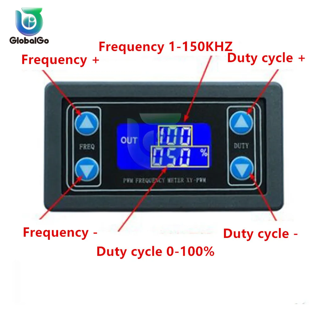 1 HZ-150 кГц ЖК-дисплей цифровой Дисплей PWM частота импульсов рабочий цикл соотношение Регулируемый квадратный волновой генератор для шагового двигателя генератор сигналов