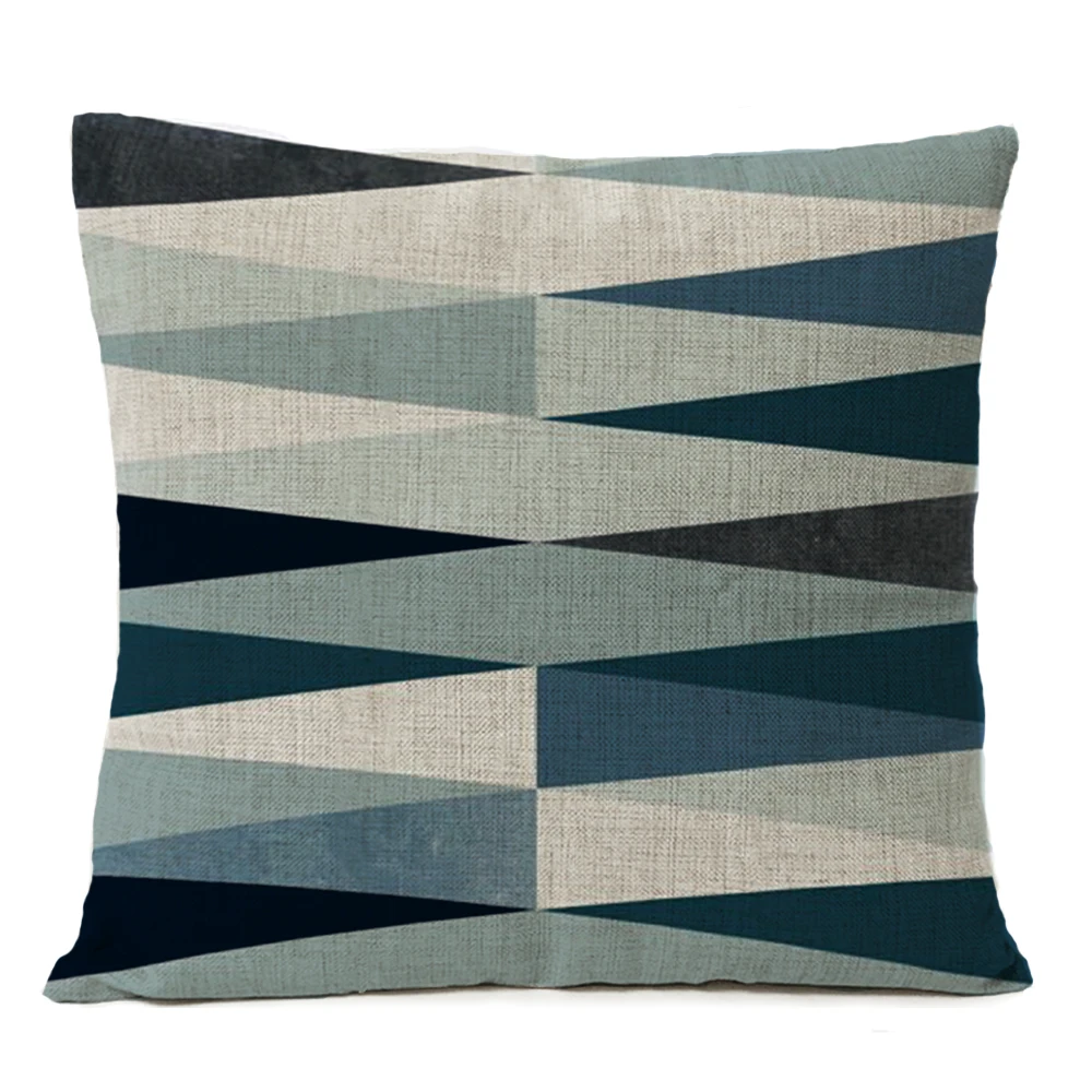Скандинавские синие геометрические мраморные наволочки, наволочки, подушка с оленем, наволочки для дома, декоративные льняные наволочки, наволочки для дивана