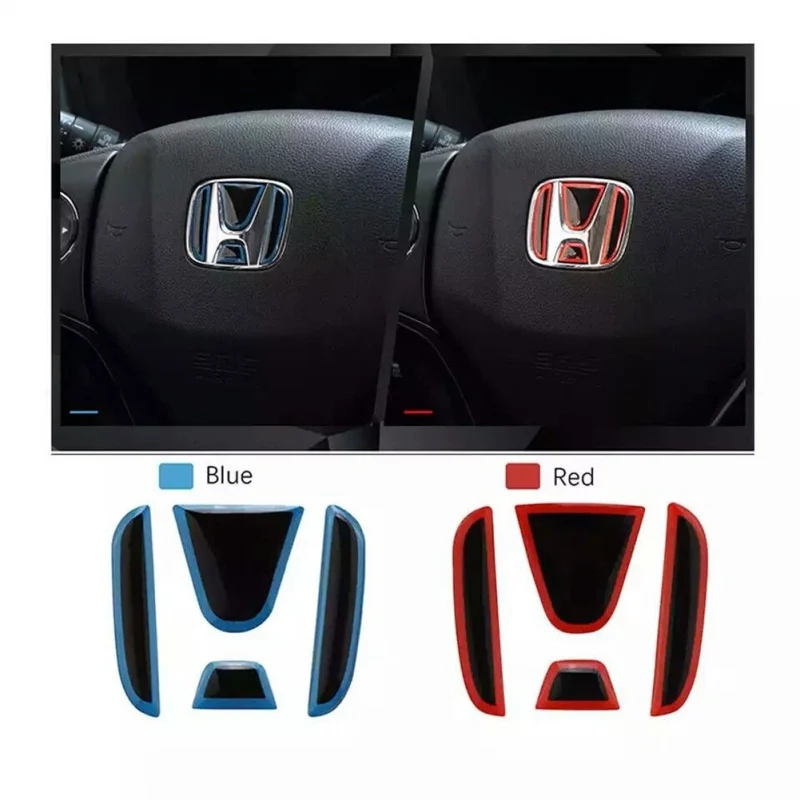 

Car Styling Steering Wheel Front Rear Emblem Badge Logo Sticker Decal For Honda civic Car Stickers