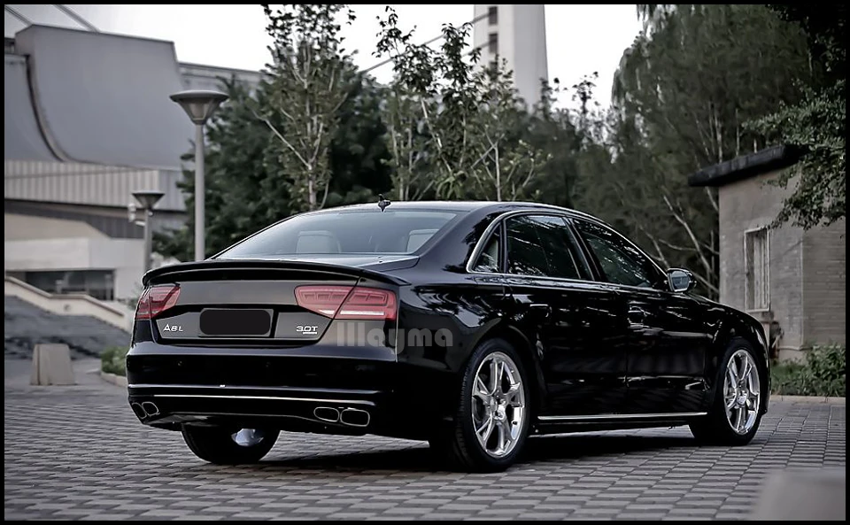 Задний спойлер для багажника из стекловолокна ABT для AUDI A8 D4 2010 2011 2012 2013 года, задний спойлер для автомобиля, матовый серый(3 шт