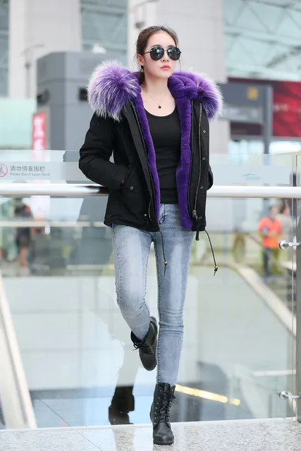 Best price at $155 Cheap new colors 2016 women big real raccoon fur collar hooded coat parkas outwear 2 in 1 detachable lining winter jacket brand style