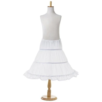 

3 Hoops Petticoat Skirt Crinoline Underskirt Ruffle Edge New Girls Princess Wedding Dress Accessory