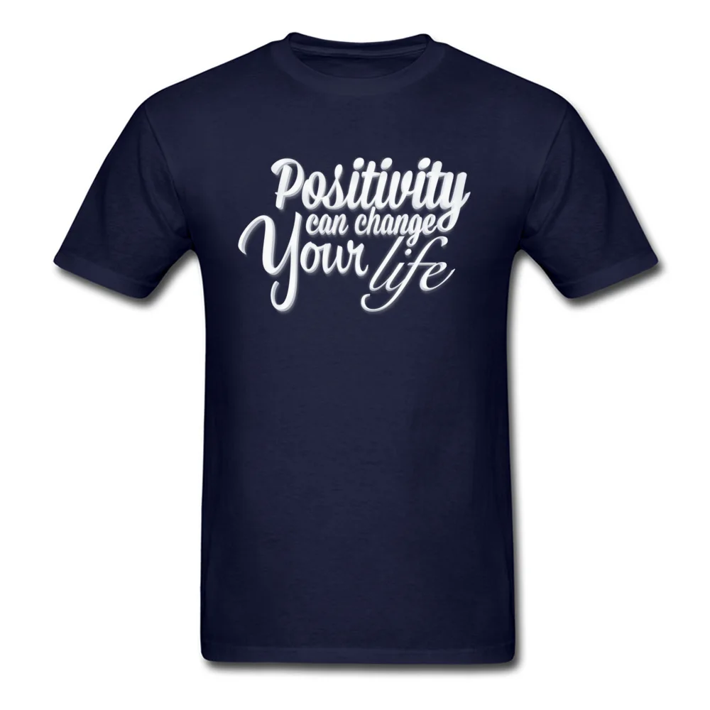 Positivity O Neck T-Shirt Summer Tops & Tees Short Sleeve Cute 100% Cotton 3D Printed T Shirt Normal Men's Top Quality Positivity navy