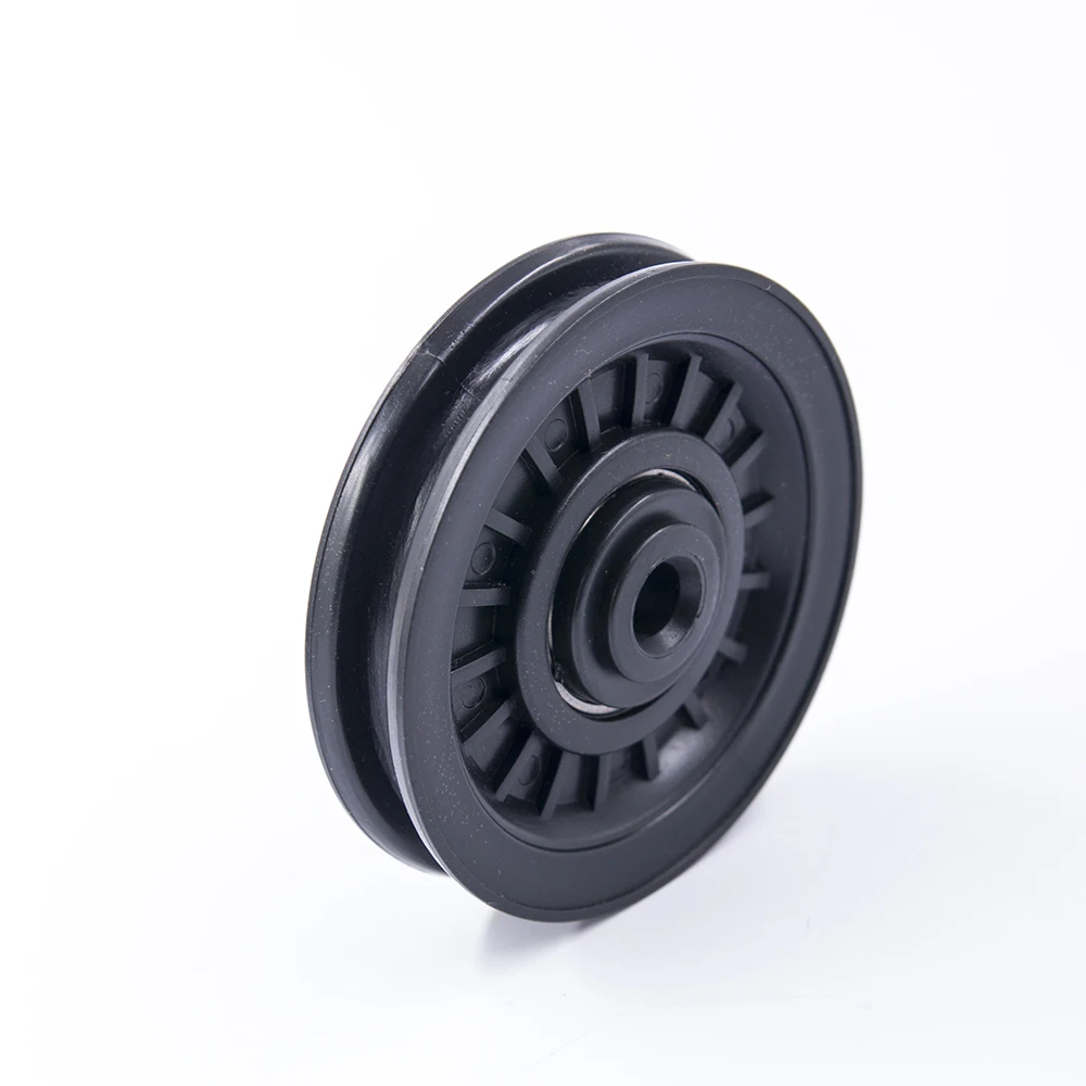 1Pcs Gym Bearing Pulley 90mm Wearproof Nylon Bearing Pulley Wheel Cable Universal Fitness Gum Bearing Pulley Fitness Equipment