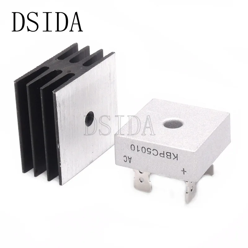 1 Set KBPC5010 50A 1000V Bridge Rectifier Diode With Rectifying Bridge