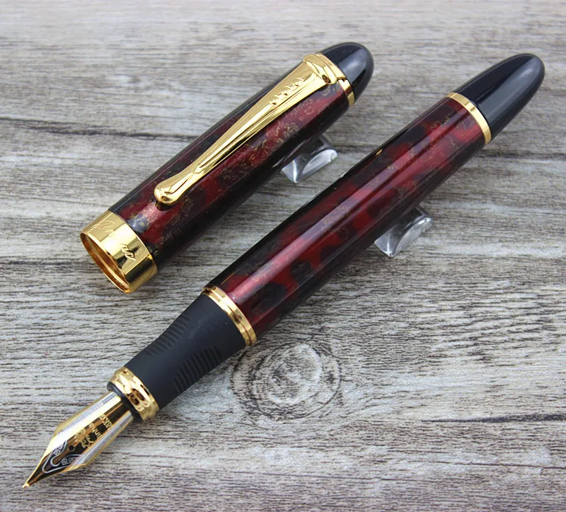 

Jinhao Dark Red Fountain Pen Gold Trim Medium Nib (1, Dark Red)