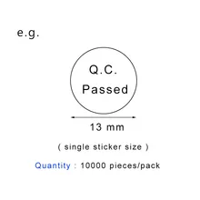 10000 шт. QC наклейке Стикеры пользовательские метки Стикеры QC прошло Стикеры s Белый Цвет круглый гарантийной 4,26