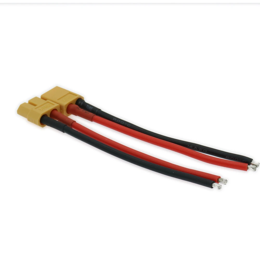 

RCAWD 100mm 1pc Male Plug&1pc Gold-Plated Female Plug Xt60 Connector Silicone Cable 14awg For Lipo Battery Charger RCAWD