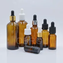 5 мл/10 мл/15 мл/20 мл/30 мл/50 мл/100 мл янтарная стеклянная бутылка-капельница 1 шт