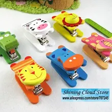 18 шт! Деревянный мультфильм милый мини-степлер/Канцтовары начальной школы