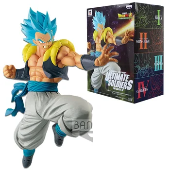 

Original Banpresto Anime Dragon Ball Z DBZ Super Saiyan Blue Goku Vegeta in Gogeta VS Broli PVC Model With Box