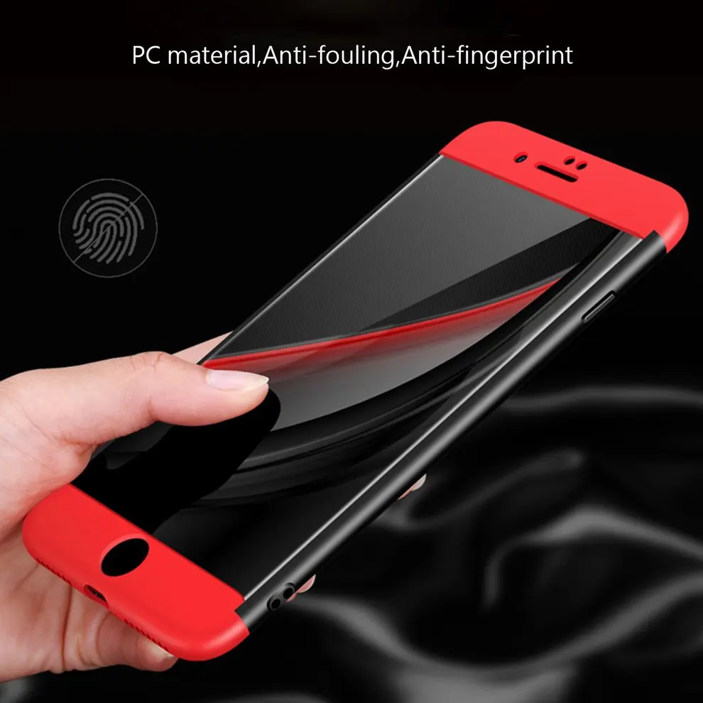 

2 Pcs Ultra Thin 360 Protective Phone Case Shell Shockproof Matte PC Hard Back Case Cover For iPhone 7 Plus Smart Phone