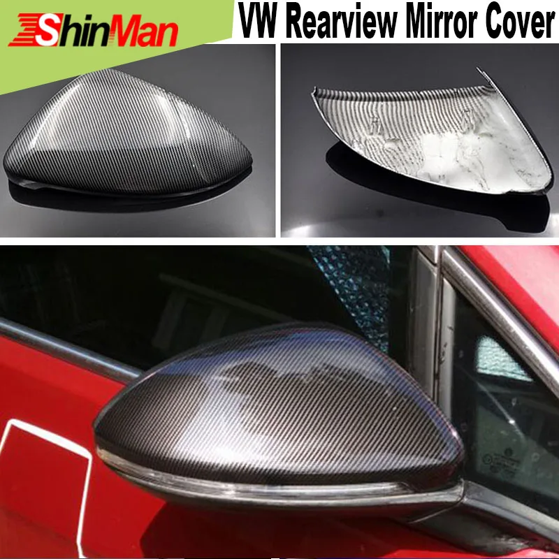 2x Carbon Fiber Rearview mirror cover For VW golf mark 7 2013 2016 Car
