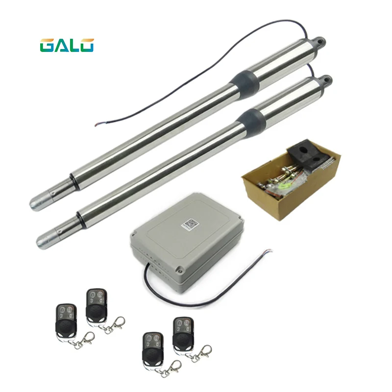 

double arms swing gate opener door motor kit with remote controls photocells & warning light Optional Galo