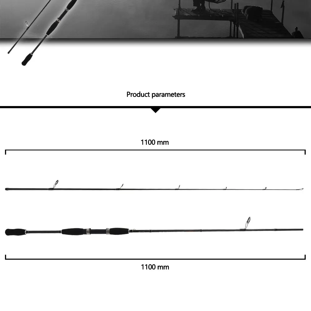 Сверхжесткая морская Удочка 2,1 м, спиннинг, приманка, вес 5-20 г, портативная, 2 секции, Морская Лодка, удочка для рыбалки, басовая удочка