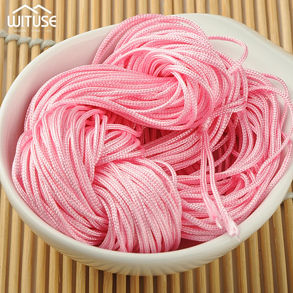 10 м/лот 1,5 мм нейлоновый шнур атласные китайские узлы макраме Бисероплетение шнуры швейная игла Кумихимо для изготовления ювелирных изделий материалы - Цвет: Pink