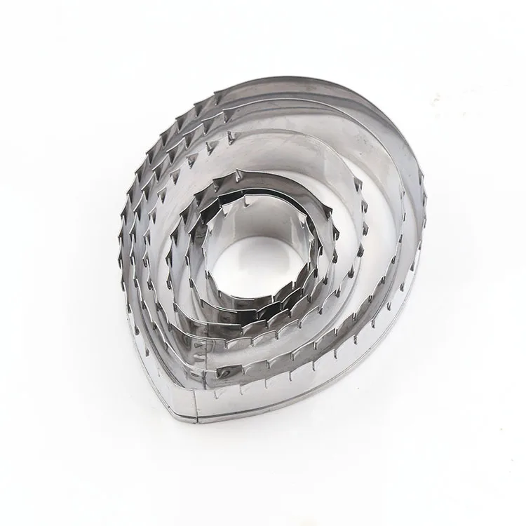 

6pcs Stainless Steel Rose Sawtooth Leaf Cut Molds Clay Tools Cutter polymorph Flower DIY arcilla hobby model tools