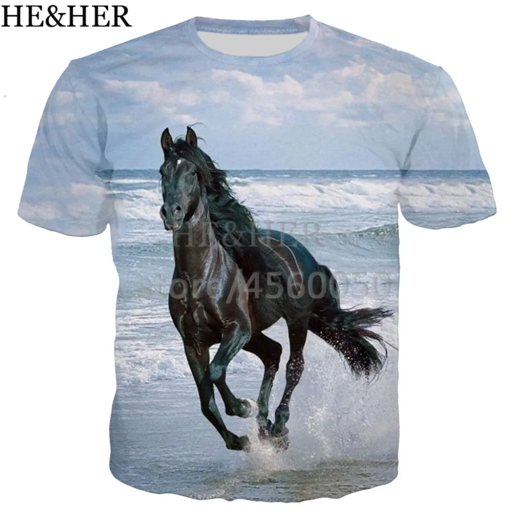 

New arrival running racing horse Popular t shirt men women 3D printed t-shirts casual Harajuku style tshirt streetwear tops