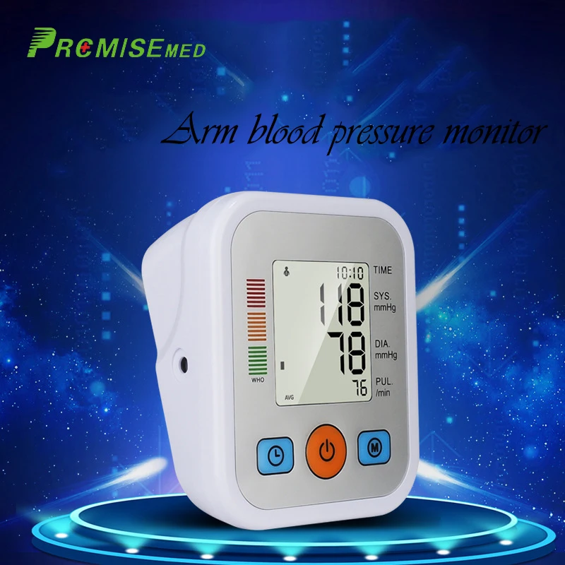 PRCMISEMED Автоматический цифровой верхний монитор артериального давления на руку пульсометр портативный Сфигмоманометр измеритель пульса